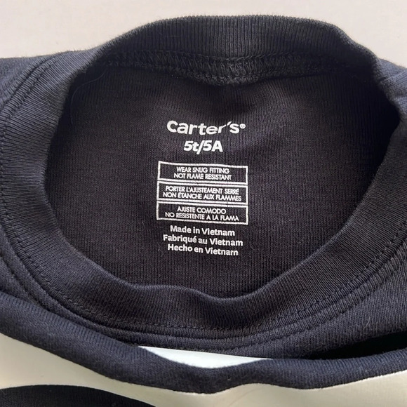 Carters glow in the dark skeleton Halloween pajama shirt - Picture 5 of 8